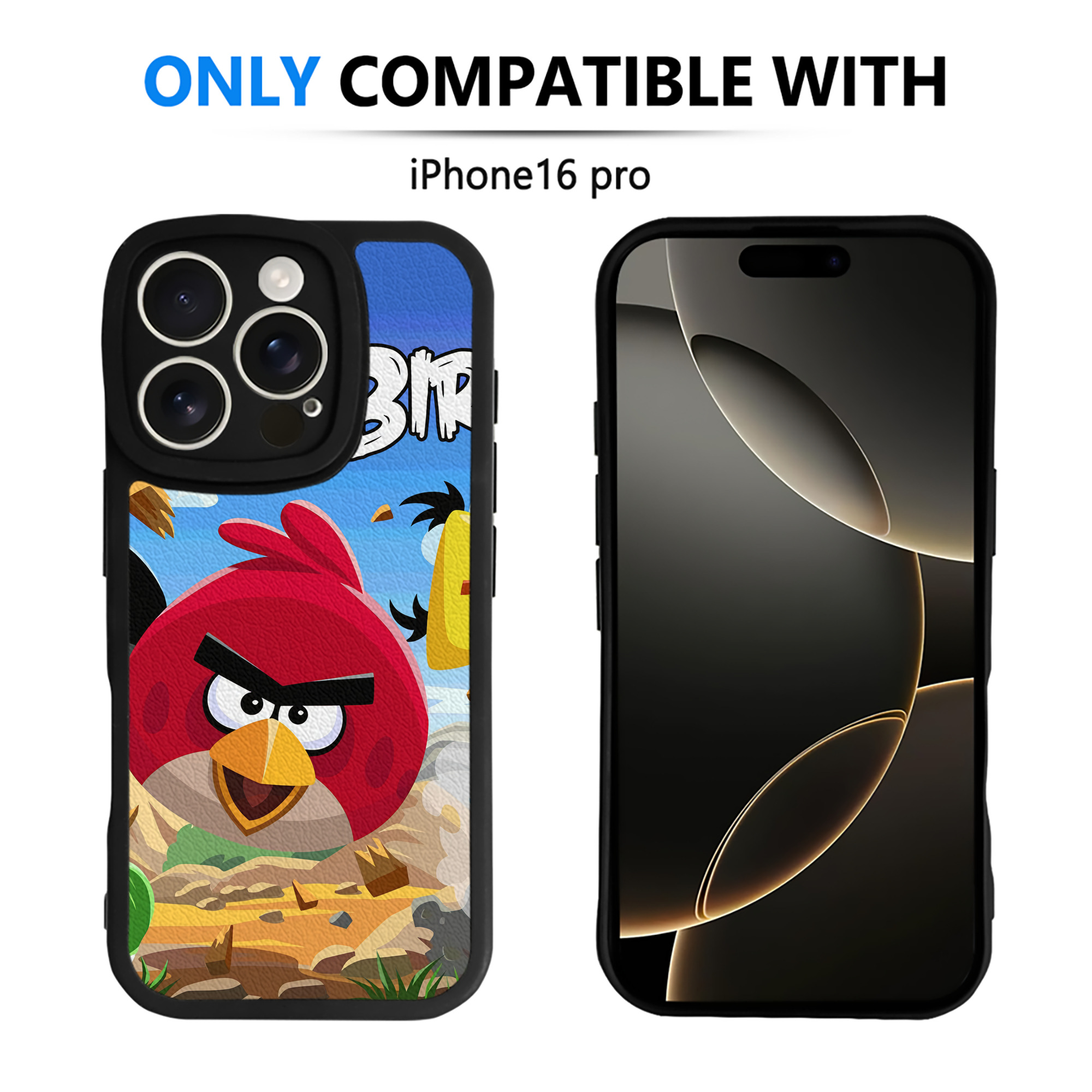 （画像用） Angry Birds アングリーバード 【iPhone 16シリーズ対応】シリコンスマホケース（レザー調） 材質：シリコン